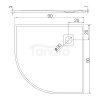 NEW TRENDY Brodzik półokrągły 90x90 czarny Mori B-0474